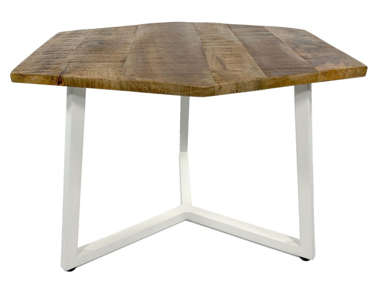 Bijzettafel 56 x 47 cm duurzaam Woonkamer Tafel Salontafel Mooi Metalen frame zwart - wit - Afbeelding 6