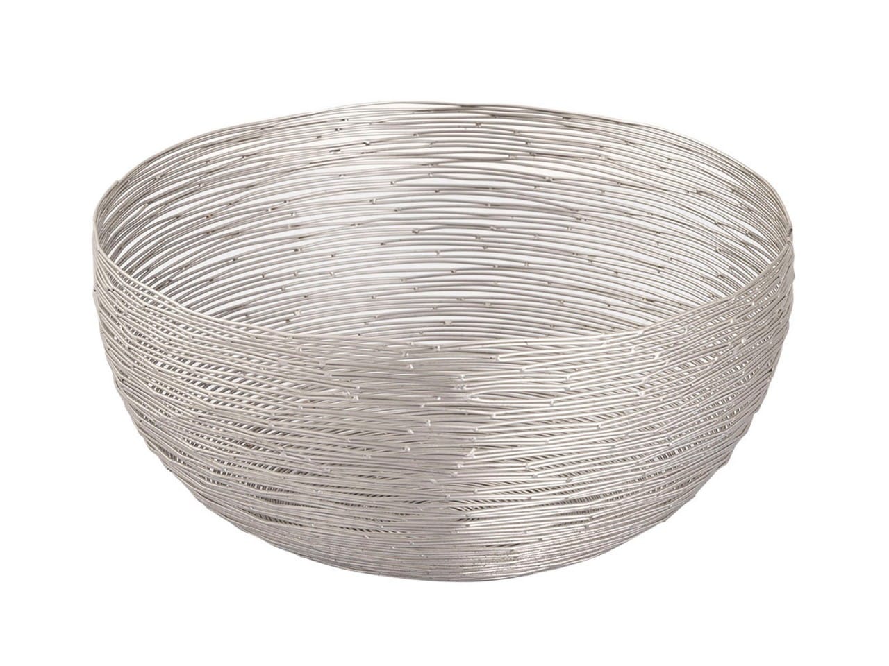 Fruitschaal ø 30 cm H 13 cm Broodmand Fruitmand Metaal rond zilver of goud zacht Metaal Draadstructuur - Afbeelding 2