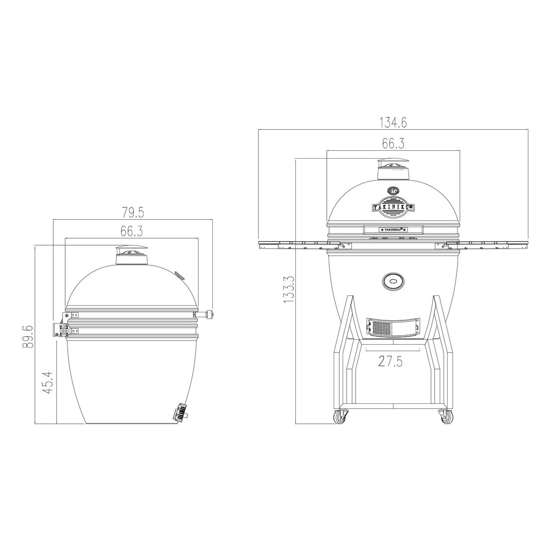 BBQ Kamado 22" XL met Onderstel en Zijtafels - Afbeelding 3