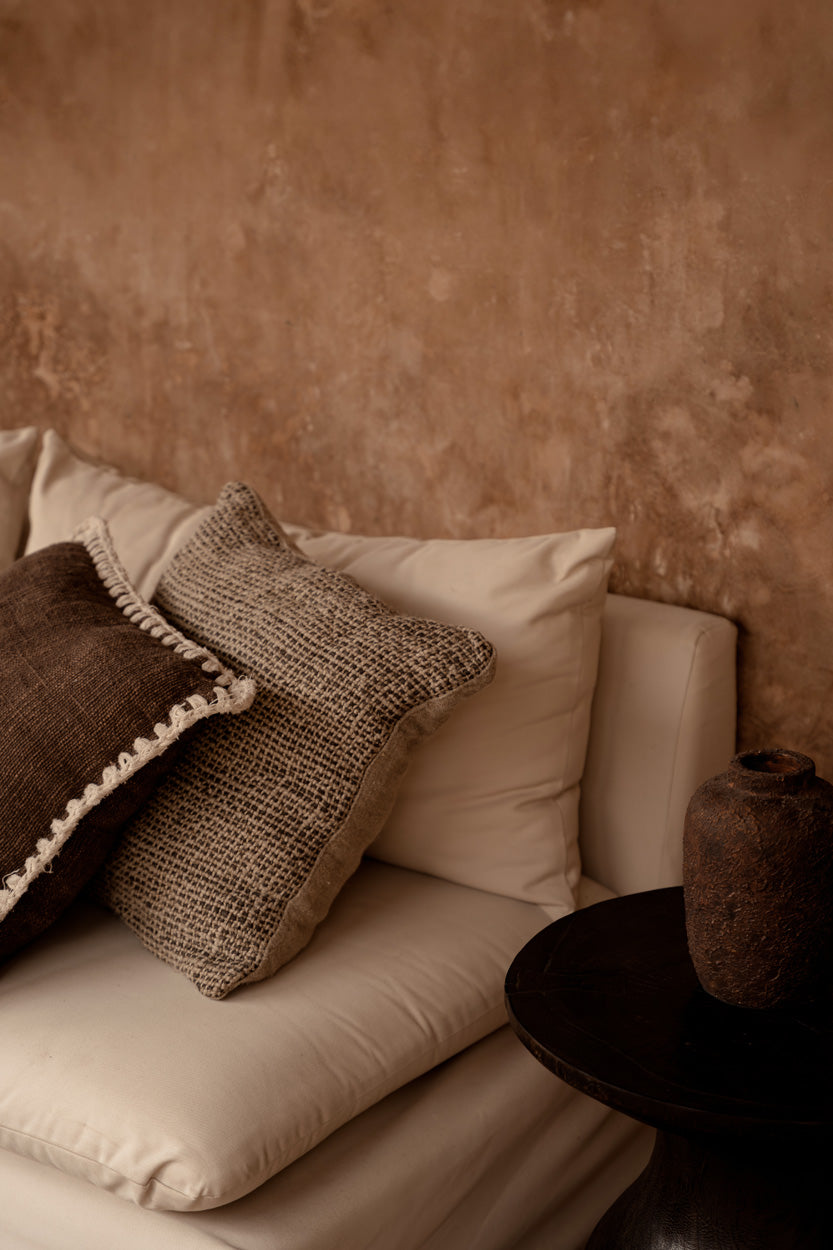 De Linen Grain Kussensloop - Naturel Zwart - Afbeelding 3