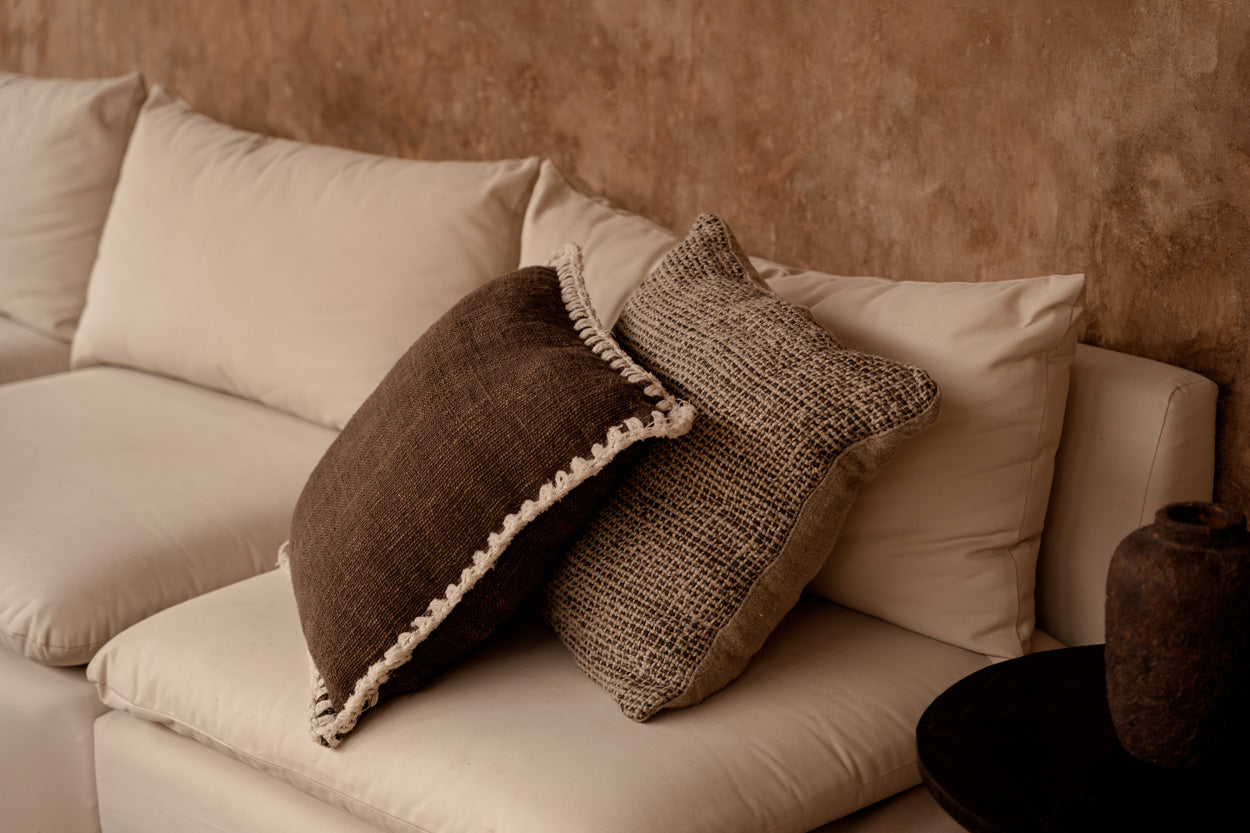 De Linen Grain Kussensloop - Naturel Zwart - Afbeelding 5